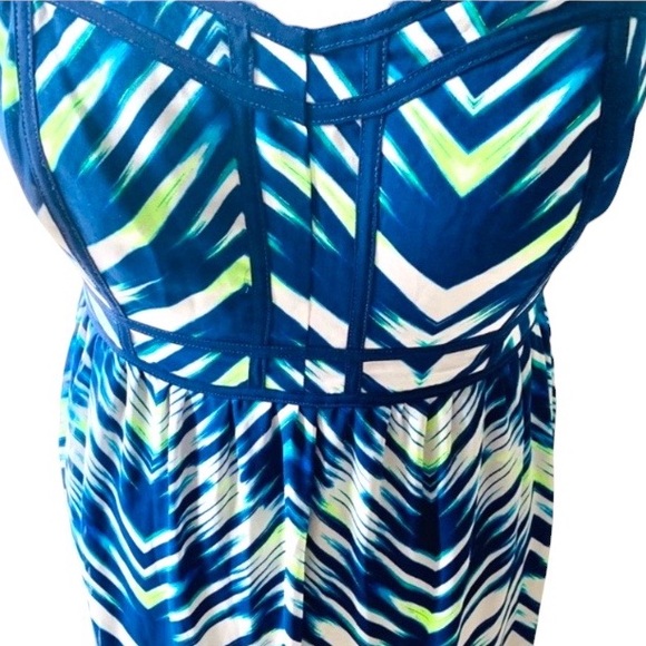 TORRID Challis Resort Cruise Beachy Coastal Chevron Maxi Sundress size 12 - Picture 6 of 16